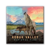 Kobuk Valley NP Wolves Square Magnet