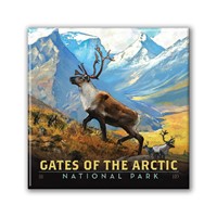 Gates of the Arctic NP Caribou Square Magnet