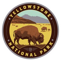 Yellowstone NP Bison Herd Circle Sticker
