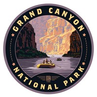 Grand Canyon NP River Rafting Circle Sticker