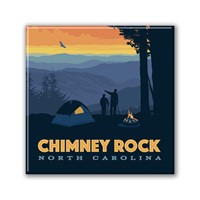 Chimney Rock NC Camping Square Magnet