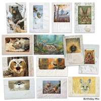 Premium Embossed Wildlife Nature Assortment- Box of 21