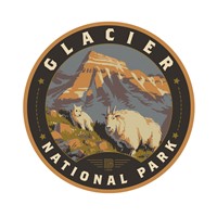 Glacier NP Mama Goat Circle Sticker