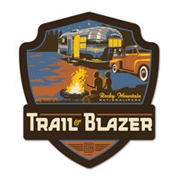 Rocky Mountain NP Trail Blazer Emblem Wood Magnet