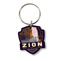 Zion NP Explore the Narrows Emblem Wood Key Ring