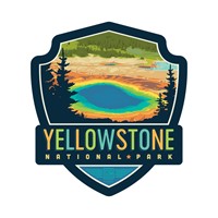 Yellowstone NP Grand Prismatic Small Emblem Sticker