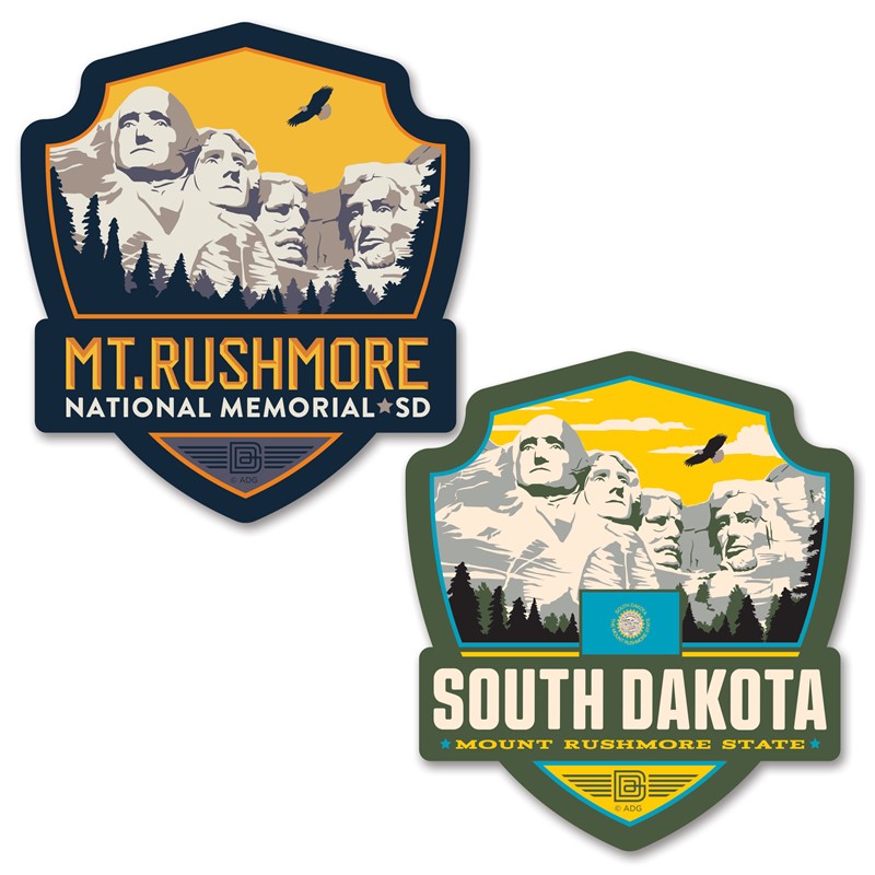 Mt Rushmore/SD State Pride Emblem Car Coaster PK of 2 | American made ...