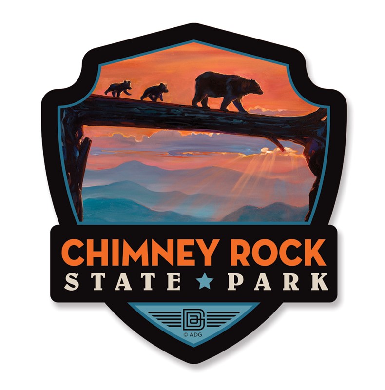 Chimney Rock State Park Emblem Wooden Magnet | American Made