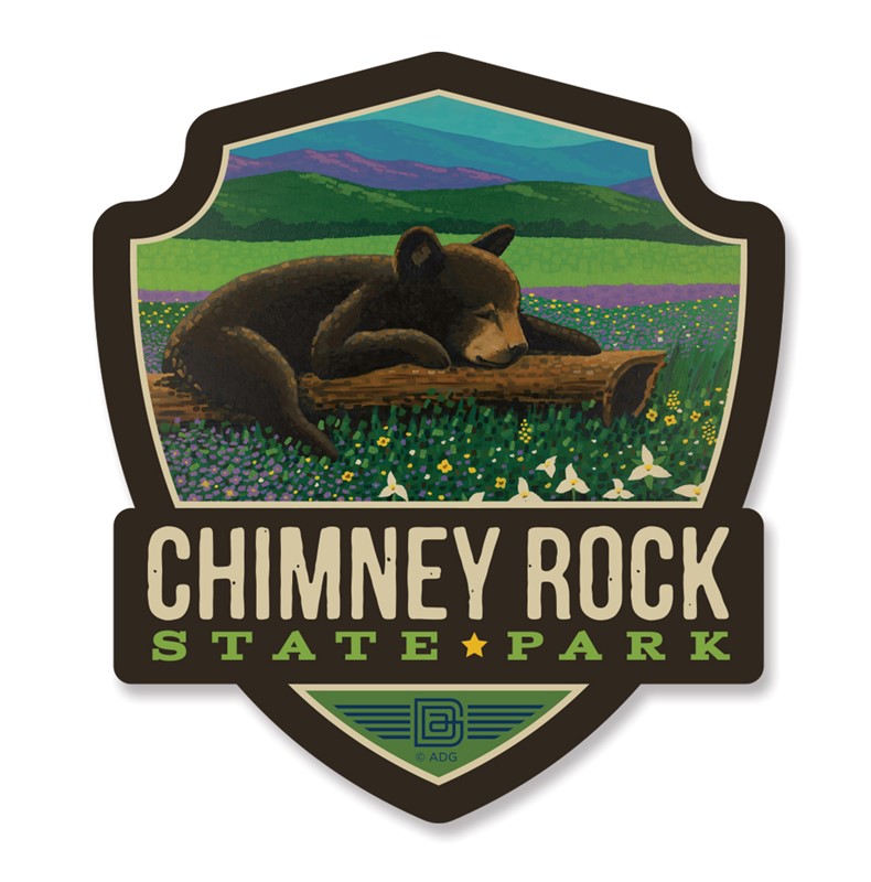 Chimney Rock State Park Emblem Wooden Magnet | American Made